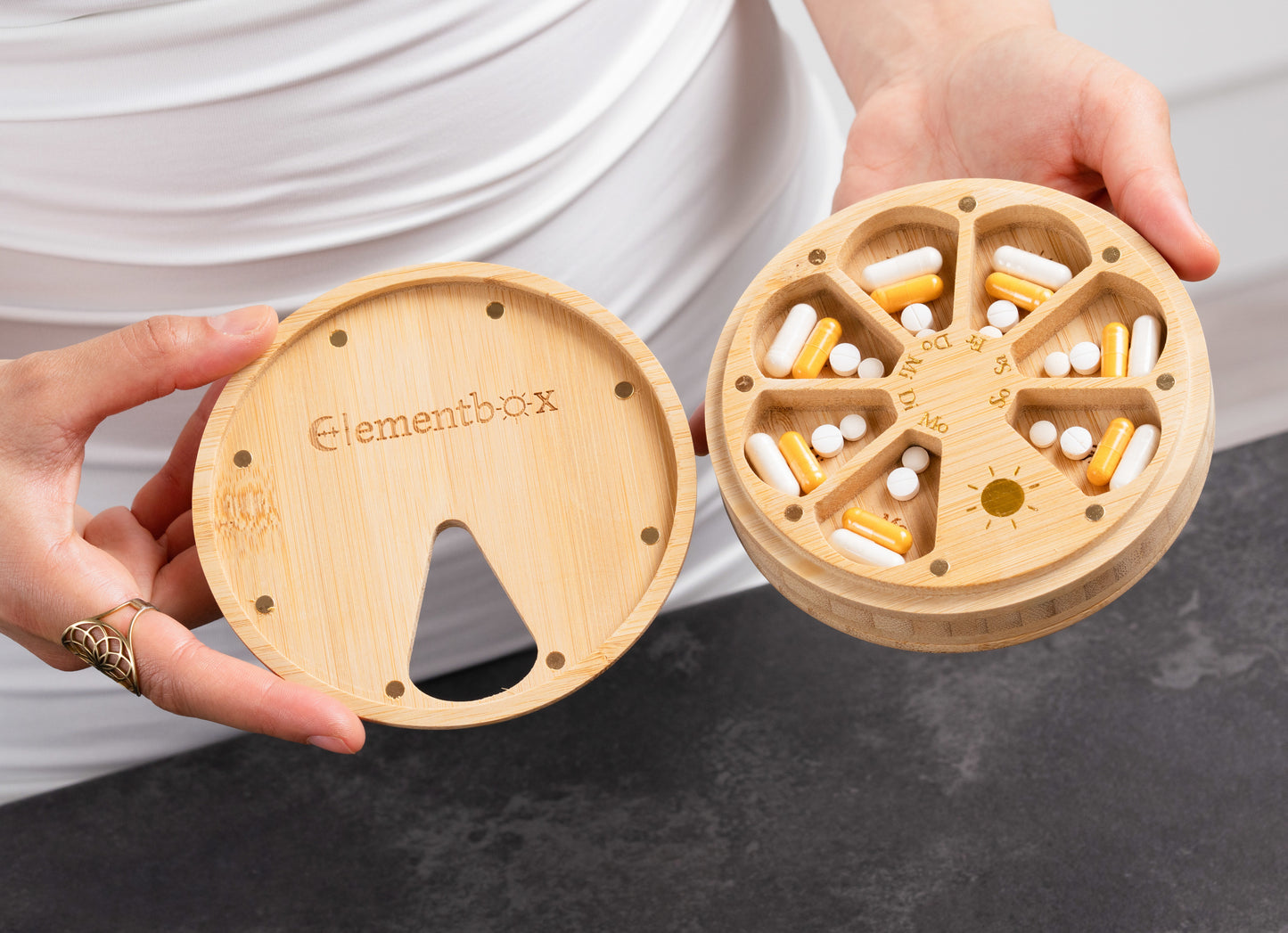 Doppelseitige Premium Pillenbox 12,5 CM