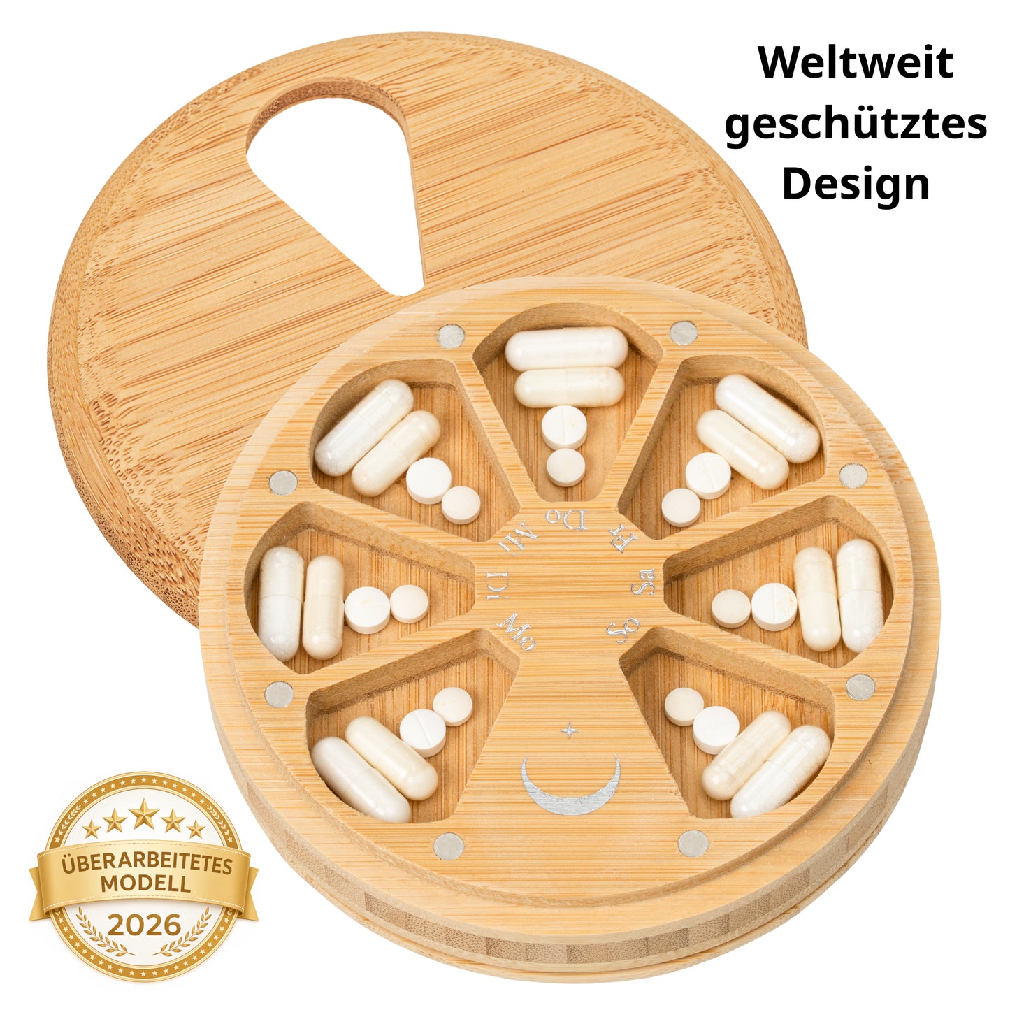 Doppelseitige Premium Pillenbox 12,5 CM
