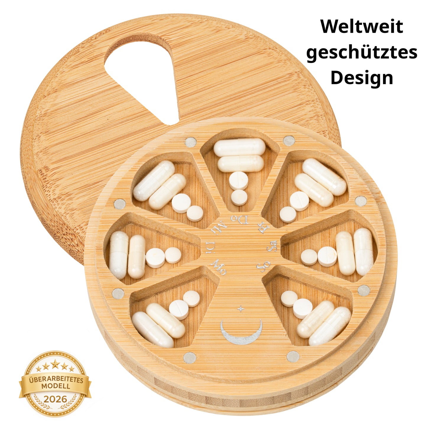Doppelseitige Premium Pillenbox 12,5 CM